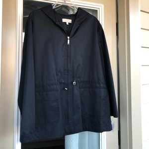 NWT Talbots Petite Black Rain Coat